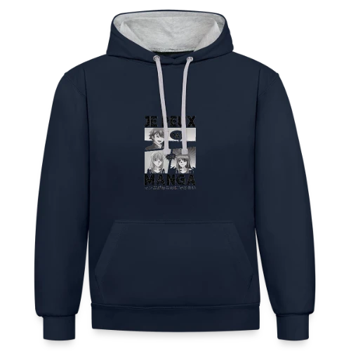 Je peux pas, j'ai manga : l'excuse parfaite pour les Otakus - Sweat à capuche contrasté