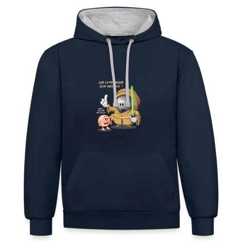 Que la pétanque soit avec toi ! - Sweat à capuche contrasté