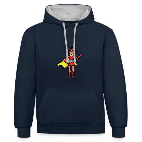 Super-Héroïne Rétro Mag - Sweat à capuche contrasté