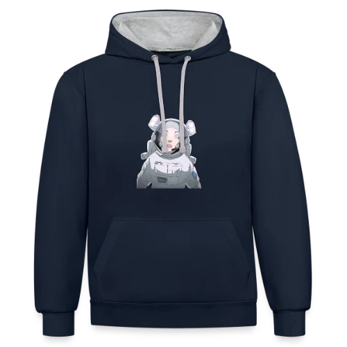 Astronaute Féminine Espace - Sweat à capuche contrasté