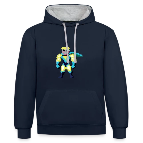 Super-Héros Pixel Franck - Sweat à capuche contrasté