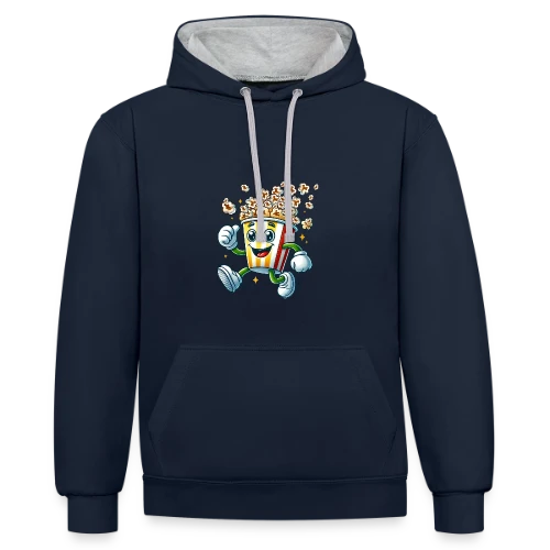 T-shirt Popcorn Comique : La Star de Vos Soirées Ciné - Sweat à capuche contrasté