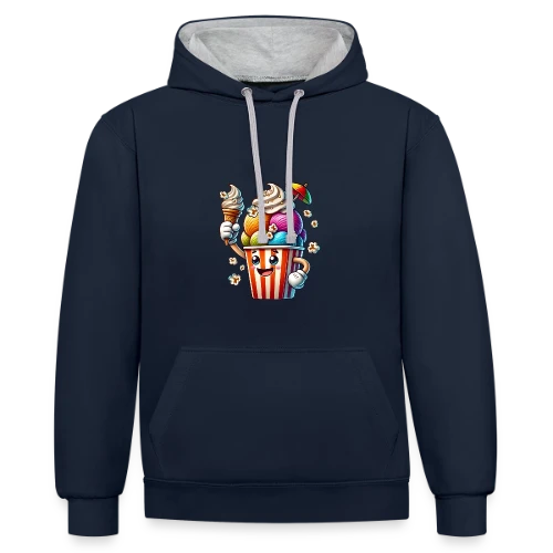 T-Shirt Glace Comic : Fun, Fraîcheur Estivale & Gourmandise - Sweat à capuche contrasté