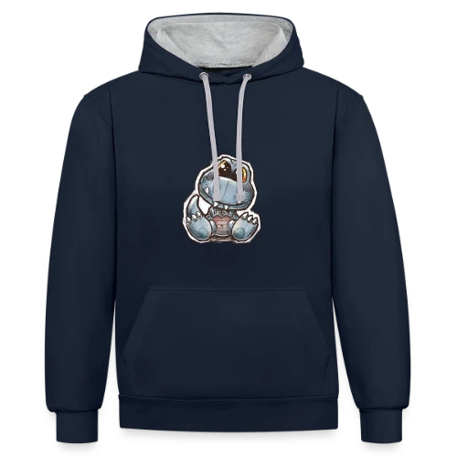 P'tit Dino Mignon - Sweat à capuche contrasté