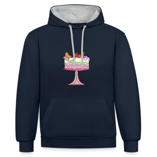 Gâteau d'Anniversaire Célébration - Sweat à capuche contrasté