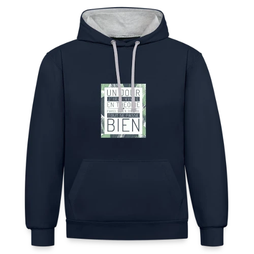 Un Jour J'Irai Vivre en Théorie - Sweat à capuche contrasté