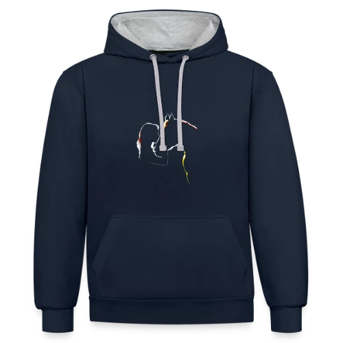 Silhouette Cavalière Abstraite - Sweat à capuche contrasté
