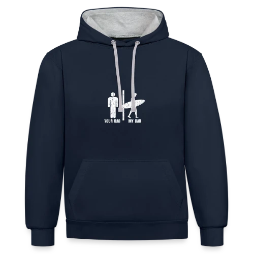 T-shirt Papa Surfeur | Plage & Océan - Sweat à capuche contrasté