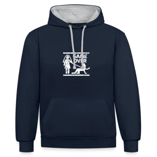 Mariage Game Over Humour - Sweat à capuche contrasté