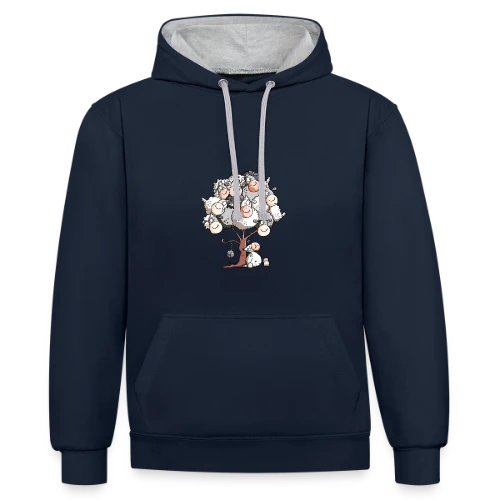 Petit Mouton Laineux Câlin - Sweat à capuche contrasté