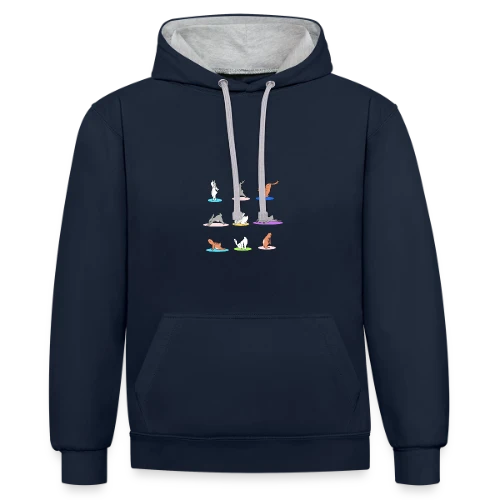 T-Shirt Lapin Yoga: Joyeuses Pâques Zen - Sweat à capuche contrasté