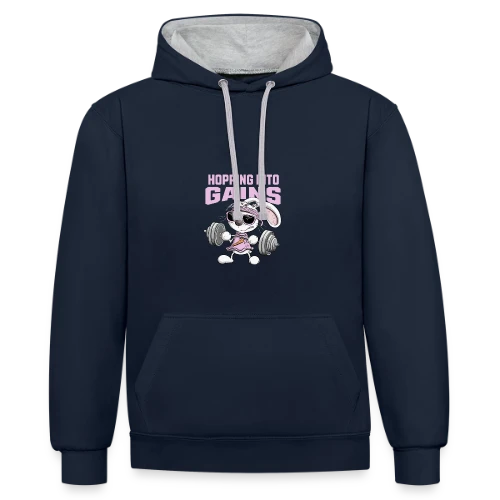 Lapin Musculation - Puissance Carottes - Sweat à capuche contrasté