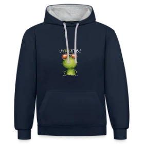 Maquette de Grenouille Cool et Inoubliable — Sweat à capuche contrasté à imprimer et personnaliser