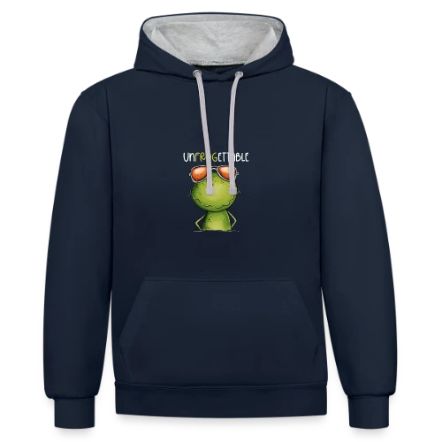 Grenouille Cool et Inoubliable - Sweat à capuche contrasté