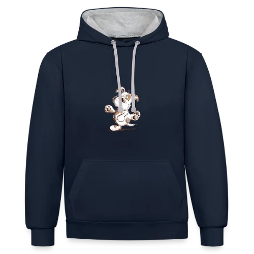 Chien Danseur Joyeux - Sweat à capuche contrasté