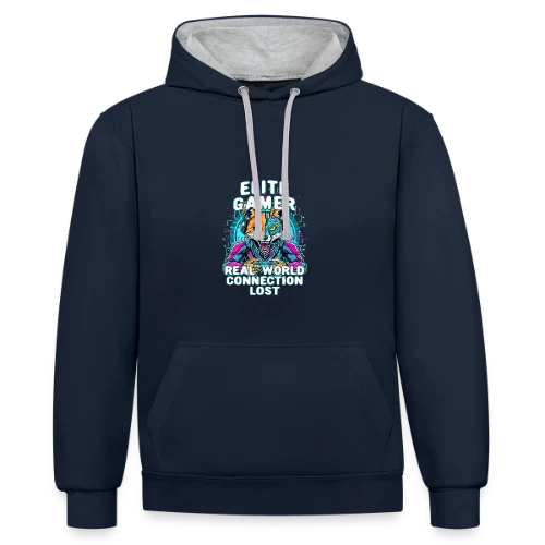 Élite Gamer : Connexion Fox Humour Geek - Sweat à capuche contrasté