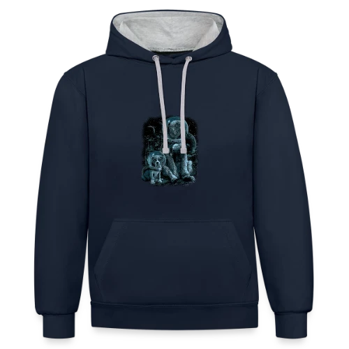 Nostalgie Cosmique : Explorateur des Étoiles - Sweat à capuche contrasté