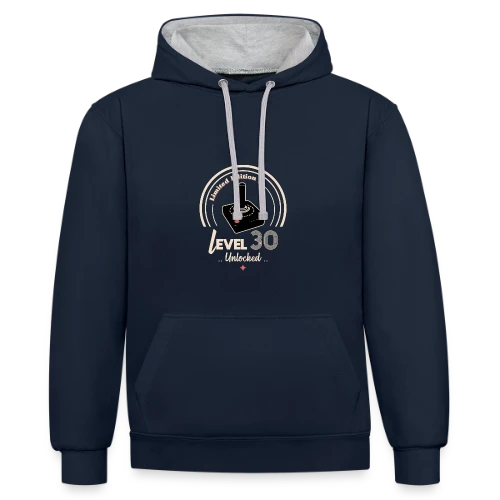 T-shirt 'Niveau 30 Débloqué' - Anniversaire Gamer - Sweat à capuche contrasté
