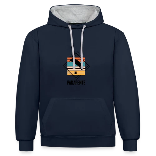 T-Shirt Humour : Je Peux Pas J'ai Parapente - Sweat à capuche contrasté