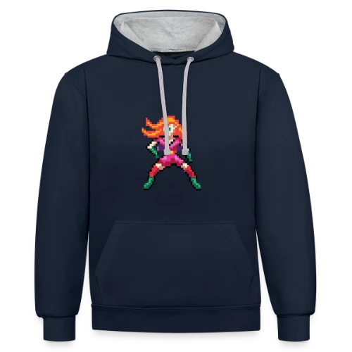 Super-Héroïne Rouge - Sweat à capuche contrasté