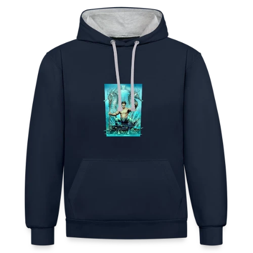 Vague Aquatique - Sweat à capuche contrasté
