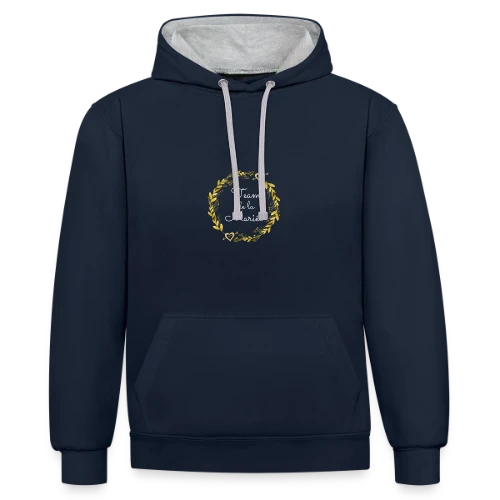 Team de la Mariée EVJF : T-shirt Couronne de Fleurs pour Enterrement de Vie de Jeune Fille - Sweat à capuche contrasté