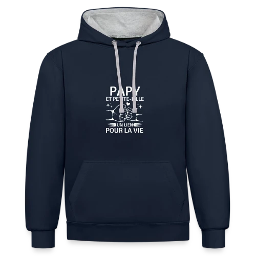 T-Shirt Papy et Petite-Fille - Un Lien pour la Vie - Sweat à capuche contrasté