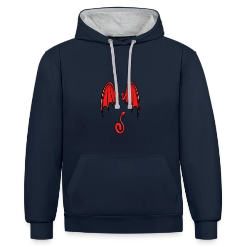 Ailes & Queue de Diable Cartoon - Sweat à capuche contrasté