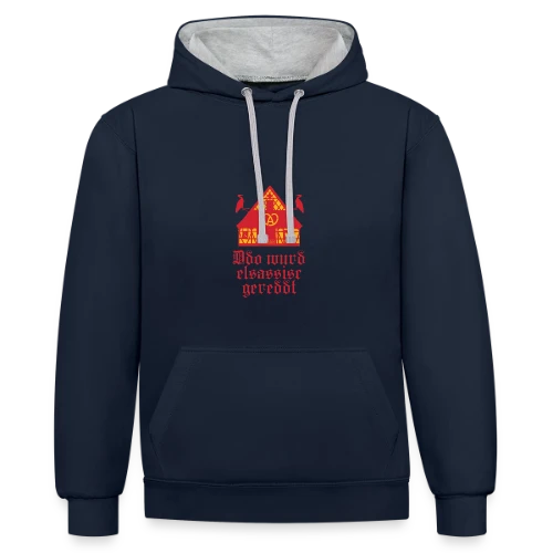 Ici On Parle Alsacien - Sweat à capuche contrasté