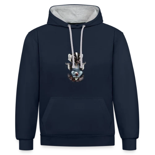 Je m'en fiche, Blaireau Rusé - Sweat à capuche contrasté