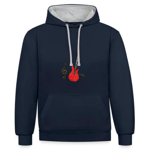 T-shirt Guitare Passion - Sweat à capuche contrasté