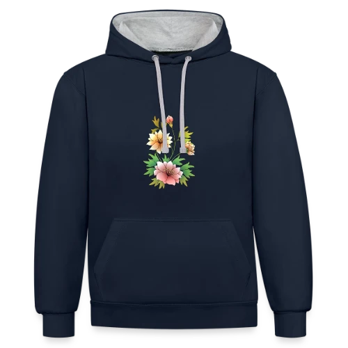 Éclat Floral - Sweat à capuche contrasté