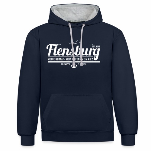 Flensburg - meine Heimat, mein Hafen, mein Kiez - Kontrast-Hoodie
