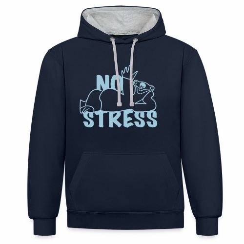 No Stress - Kontrast-Hoodie
