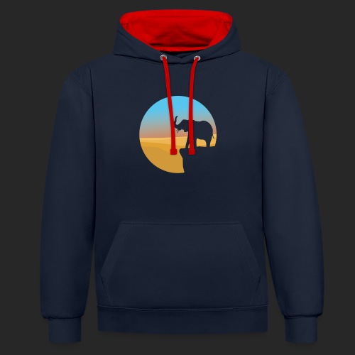 Sunset Elephant - Contrast hoodie