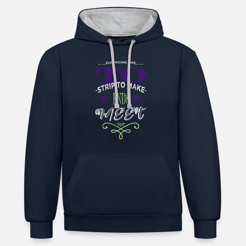 jokes engineer awesome electrical engineering - Contrast hoodie - navy/heather grey