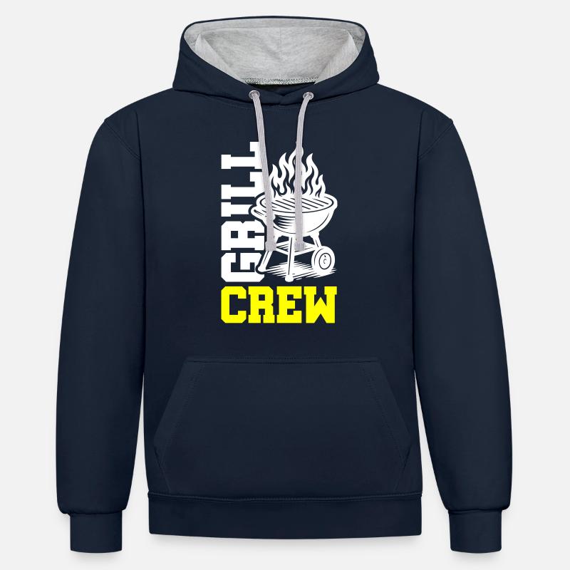 Grill Crew - Contrast hoodie - navy/heather grey