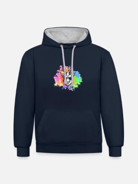Goats - Contrast hoodie - navy/heather grey