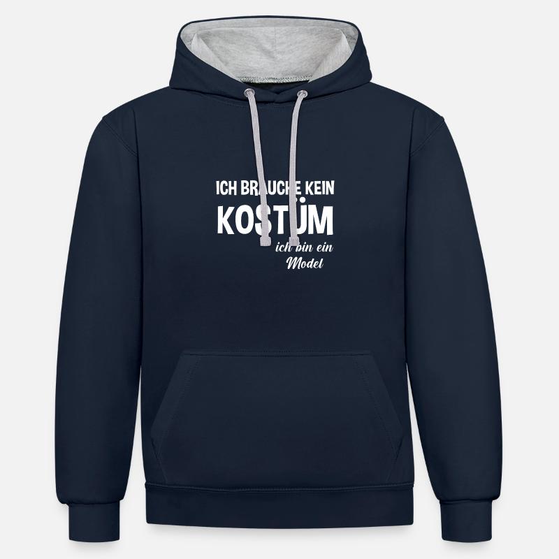 Carnaval de Jecken Carnaval - Sweat à capuche contrasté - bleu marine/gris chiné