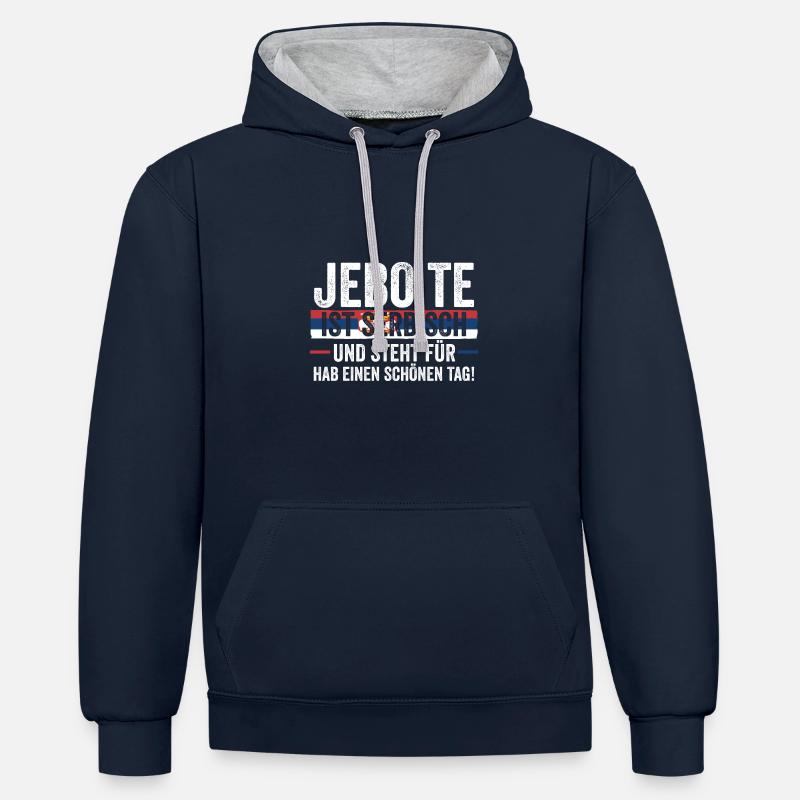 Serbe Serbe Serbie - Sweat à capuche contrasté - bleu marine/gris chiné