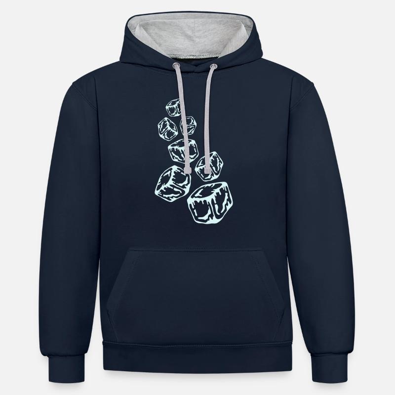 Ice Cubes Design - Sweat à capuche contrasté - bleu marine/gris chiné