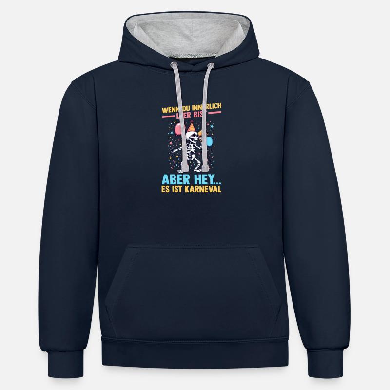 Costume de carnaval Carnaval - Sweat à capuche contrasté - bleu marine/gris chiné