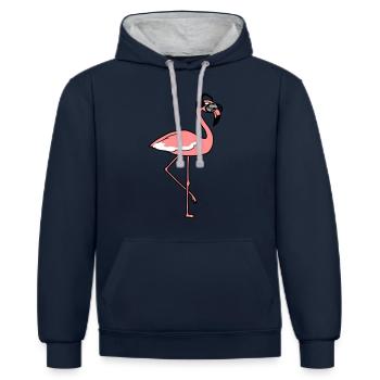 DJ party célébrer lunettes de soleil club disco musique flam - Sweat à capuche contrasté - bleu marine/gris chiné - Devant - Nico (186cm)