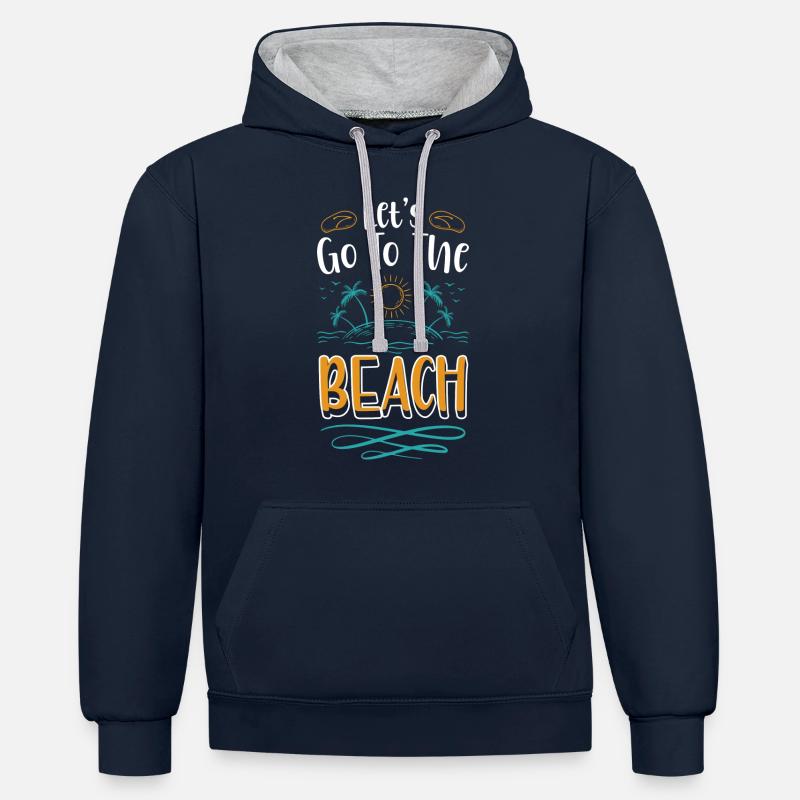Vacances Sea Breeze - Sweat à capuche contrasté - bleu marine/gris chiné