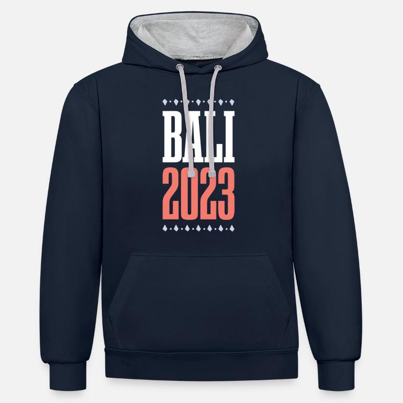 Bali 2023 - Sweat à capuche contrasté - bleu marine/gris chiné
