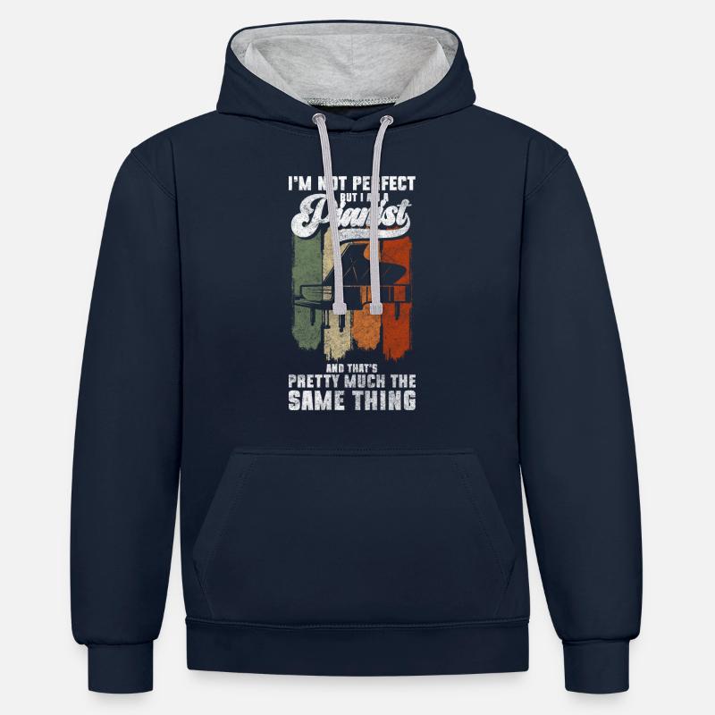 Pianiste Pianiste Classique - Sweat à capuche contrasté - bleu marine/gris chiné