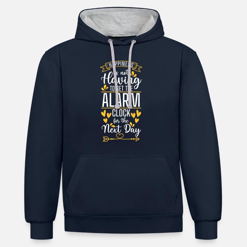 Cloverleaf Joie de vivre - Sweat à capuche contrasté - bleu marine/gris chiné