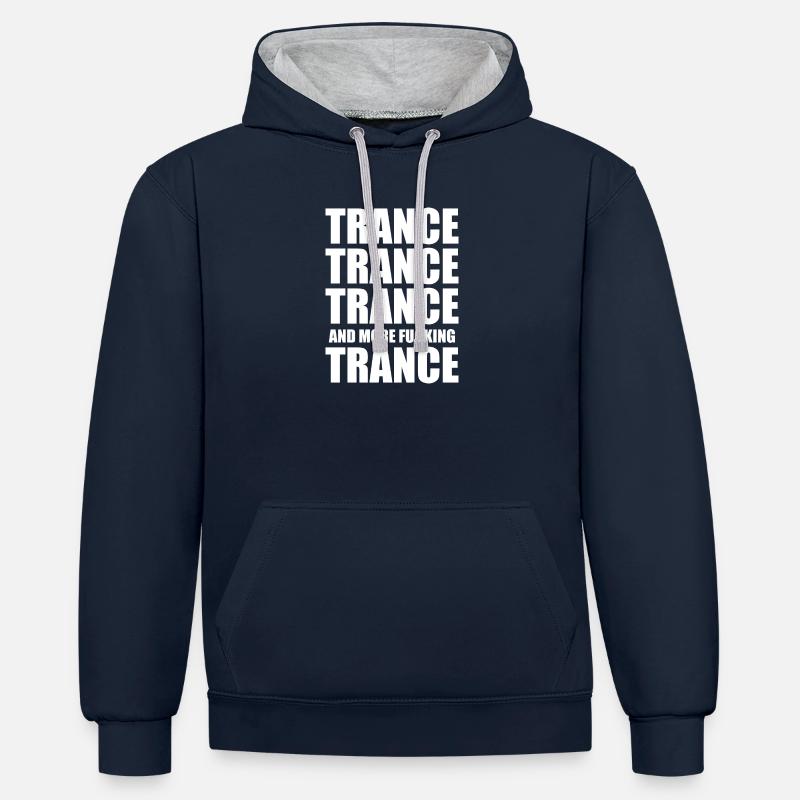 Trance Trance Trance - Sweat à capuche contrasté - bleu marine/gris chiné