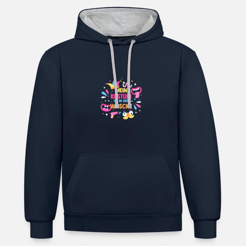 Costume de carnaval Carnaval - Sweat à capuche contrasté - bleu marine/gris chiné