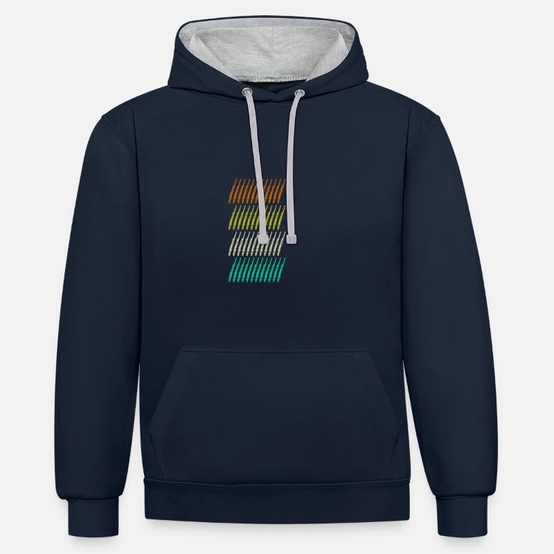 Flötist Querflöte - Kontrast-Hoodie - Navy/Grau meliert